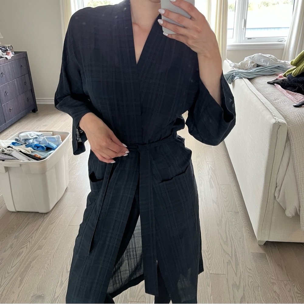 Aritzia Black Belted Long Cardigan
